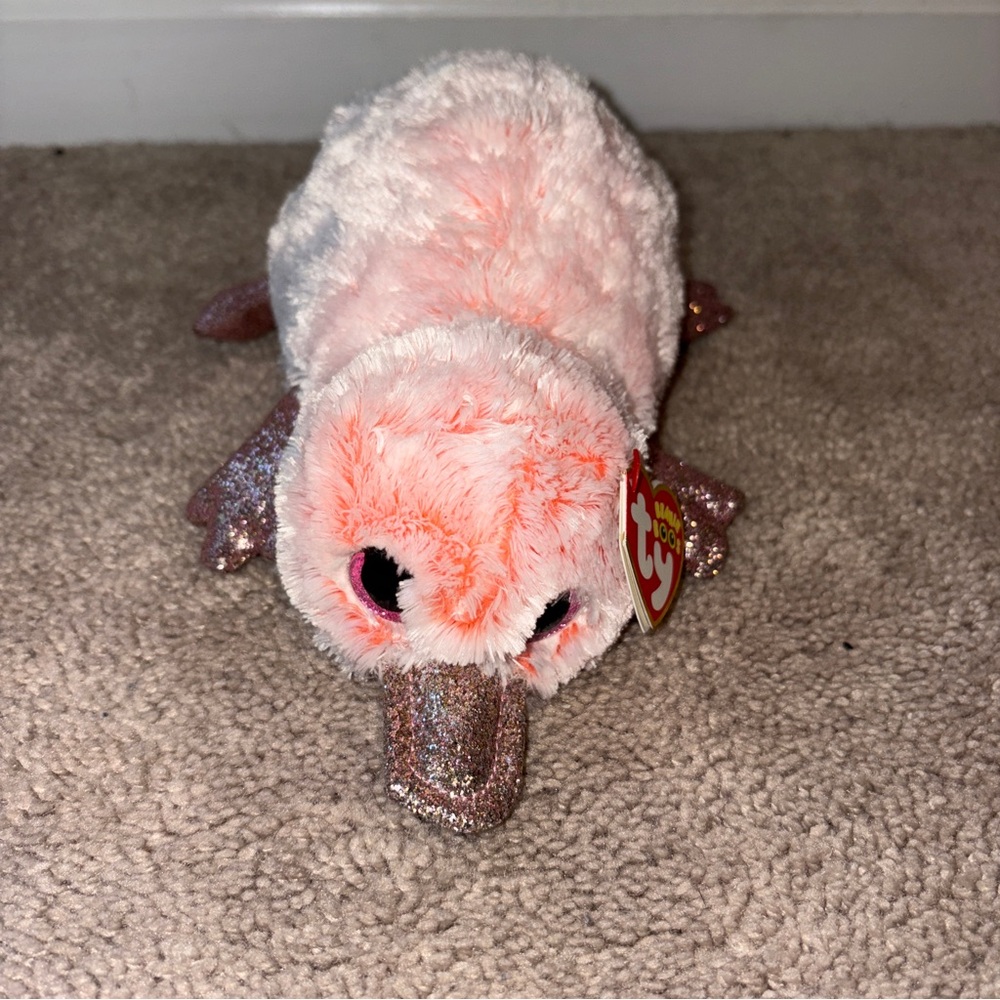 TY Beanie Boos - WILMA the Pink Platypus (Glitter Eyes) (REGULAR SIZE 6" Plush)